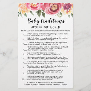 Baby Traditions game Baby Shower party game