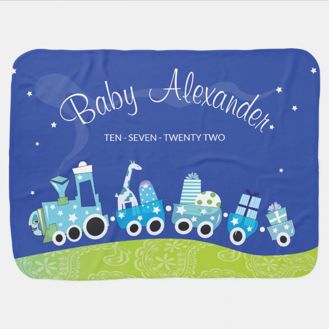 Baby Train Boys Baby Infant Blanket (Horizontal)