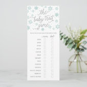 Baby Trait Game Snowflake Baby Shower Game Card (Standing Front)