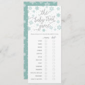 Baby Trait Game Snowflake Baby Shower Game Card (Front/Back)