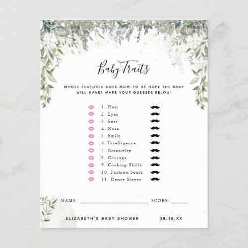 Baby Traits | Baby Shower Game