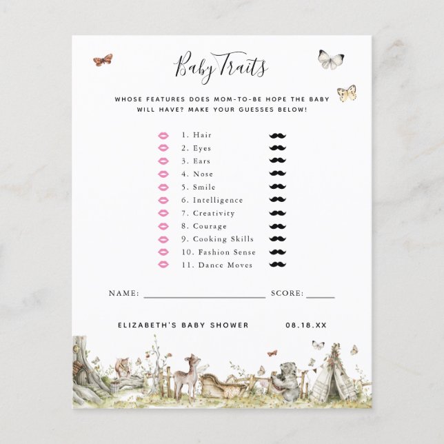 Baby Traits | Baby Shower Game (Front)