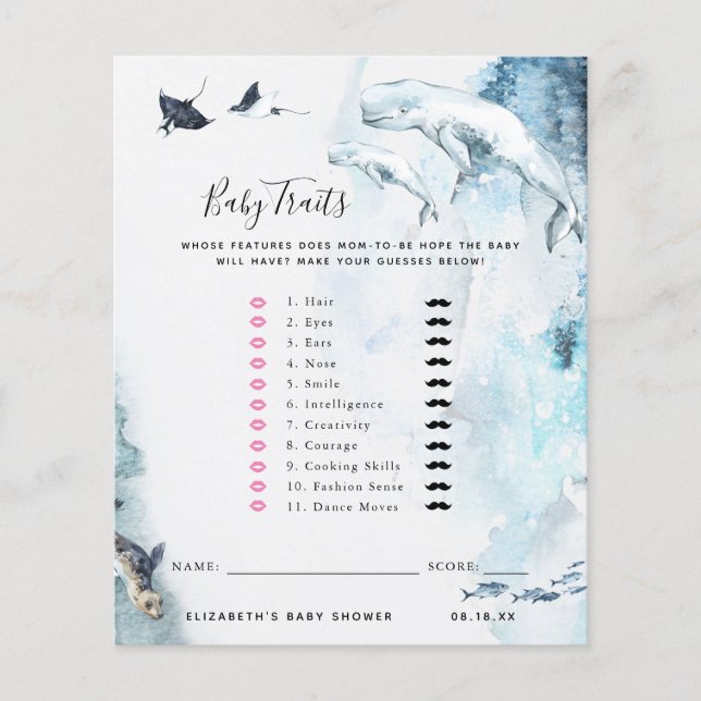 Baby Traits | Baby Shower Game (Front)