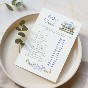 Baby Traits Blue Bow Books baby shower game