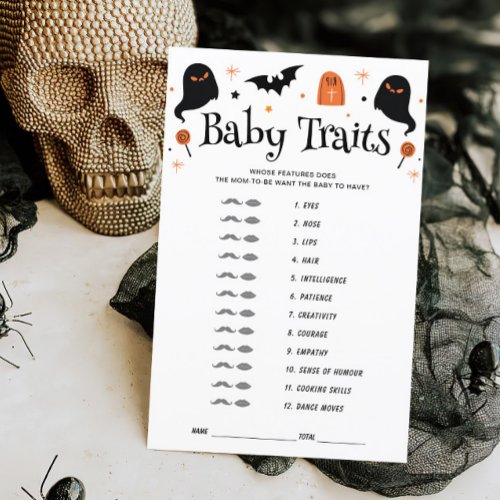  Baby Traits Halloween Baby Shower Game