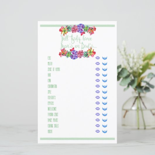 Baby Traits Succulent Baby Shower Game (Standing Front)