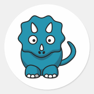 Baby Triceratops Classic Round Sticker