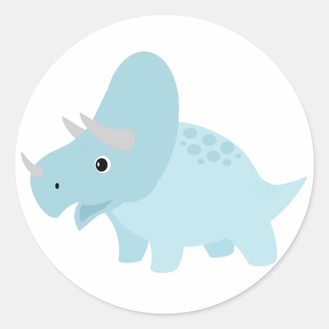 Baby triceratops dinosaur sticker (Front)