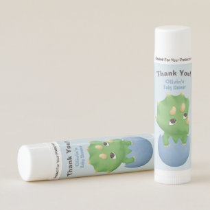 Baby Triceratops in Egg, Baby Shower Favors Lip Balm