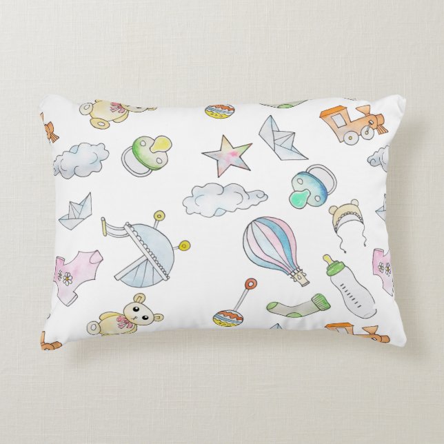 Baby Trinkets Accent Pillow (Front)