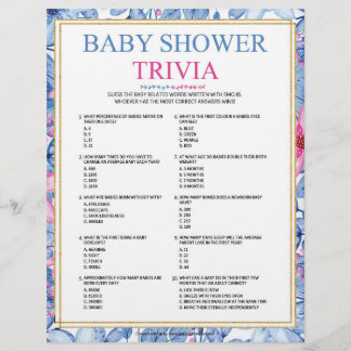Baby Trivia [Floral Watercolors] Letterhead