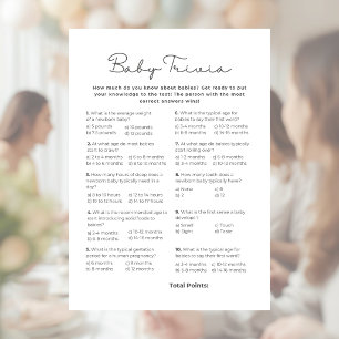 Baby Trivia Game for Baby Shower with Answers Letterhead