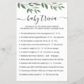 True or false baby shower quiz baby quiz Camo baby shower 