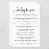 Baby Trivia Game with Answers Baby Shower party (Front/Back)
