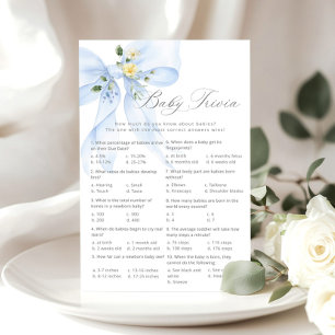Baby trivia Script Blue Bow Baby shower game
