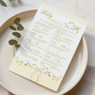 Baby Trivia Silly Goose Gingham Baby shower game