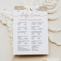 Baby Trivia Twinkle Little Star Baby Shower Card