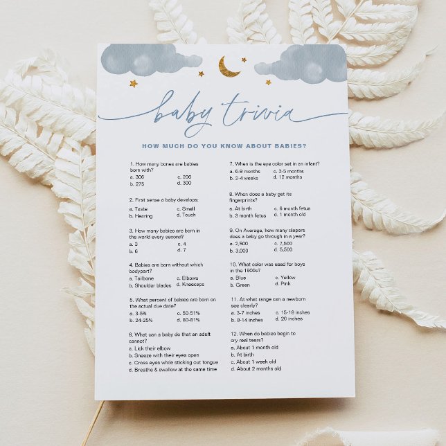 Baby Trivia Twinkle Little Star Baby Shower Card (Creator Uploaded)