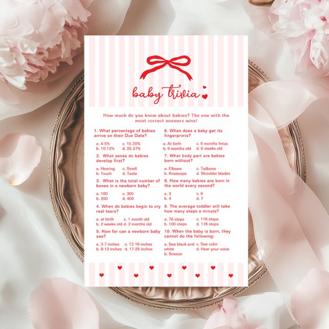 Baby Trivia Valentines Pink Bow Sweetheart game (Creator Uploaded)