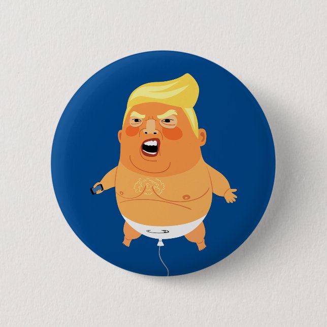 Baby Trump Balloon Funny Button (Front)