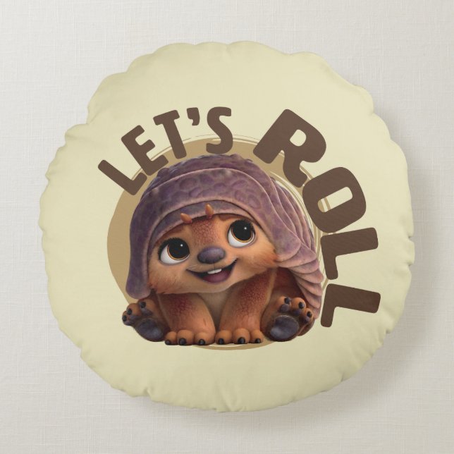 Baby Tuk Tuk - Let's Roll Round Pillow (Front)