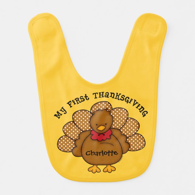 Baby Turkey 1st Thanksgiving Bib (Front)