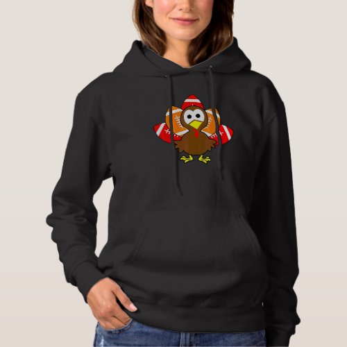 Baby Turkey Football Balls Sport Thanksgiving Kids Hoodie