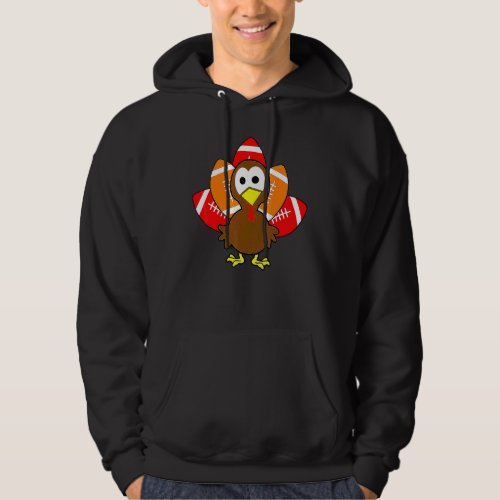 Baby Turkey Football Balls Sport Thanksgiving Kids Hoodie