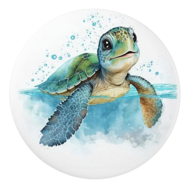 Baby Turtle Beach Nautical Drawer Knobs (Front)
