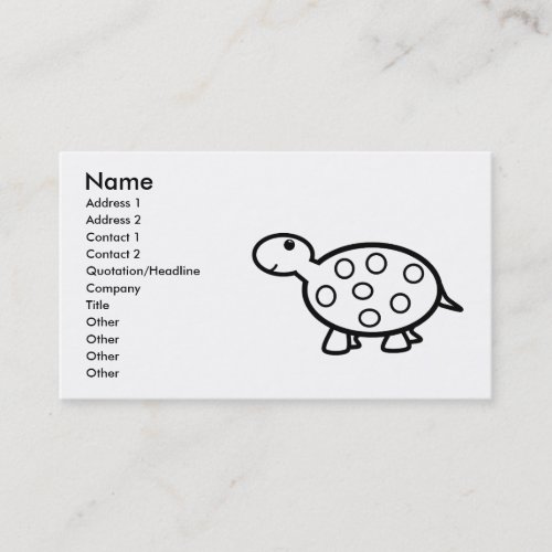 Baby turtle business card template
