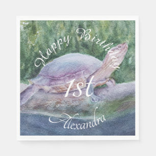 Baby Turtle Happy Brthday Napkins