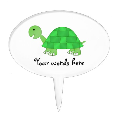 Baby turtle in green fade cake topper
