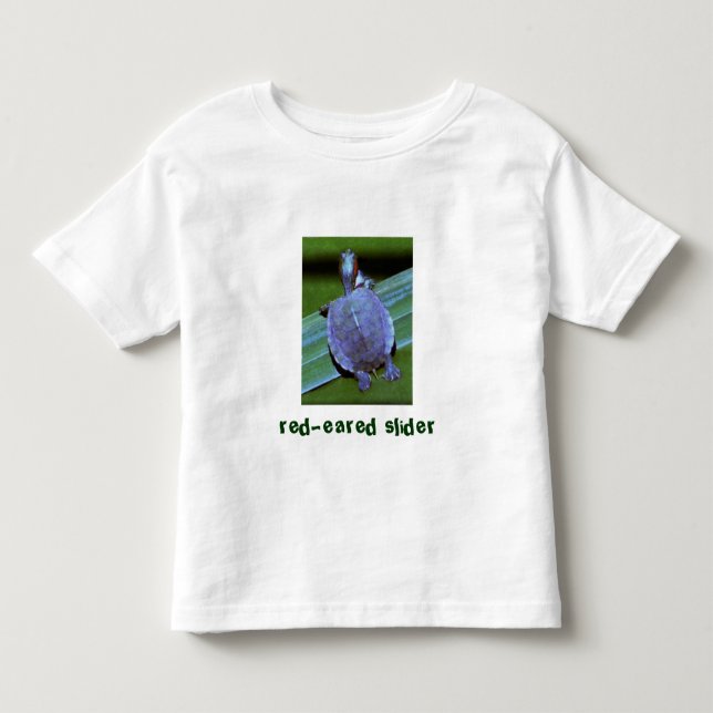 baby turtle, red-eared slider toddler t-shirt (Front)