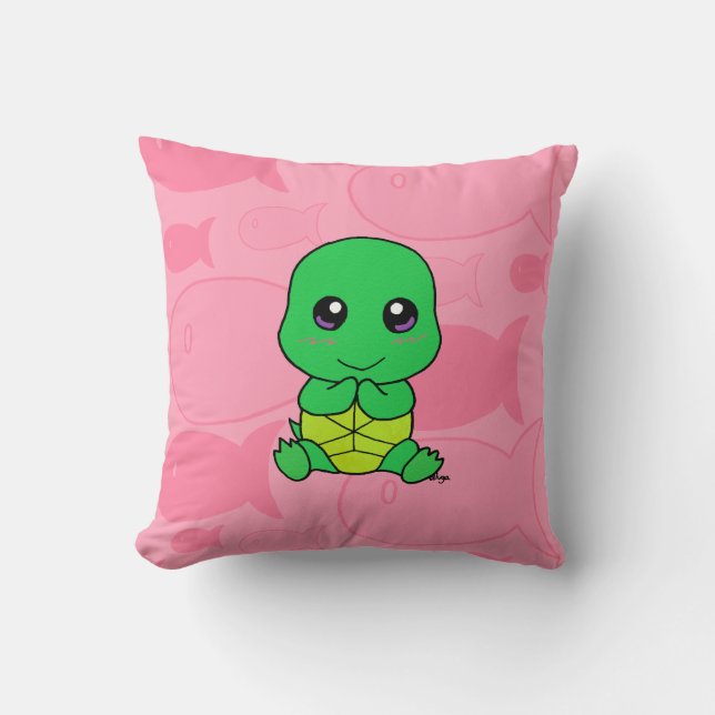 Baby turtle throw pillow (Front)