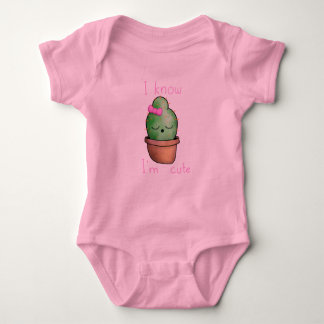 Baby Tutu Bodysuit, Pink cute cactus Baby Bodysuit