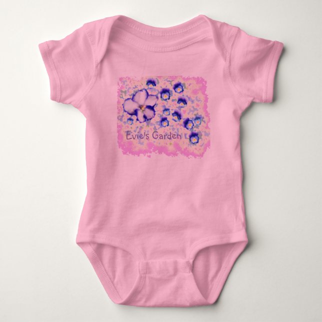 Baby Tutu violet garden Bodysuit (Front)