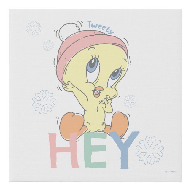Baby TWEETY™ Hey Snow Faux Canvas Print (Front)