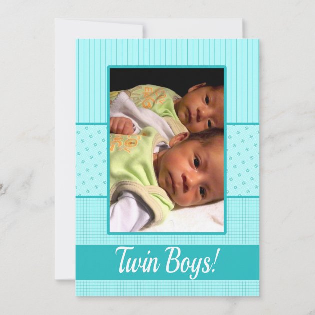 Baby Twin Boys Birth Announcement