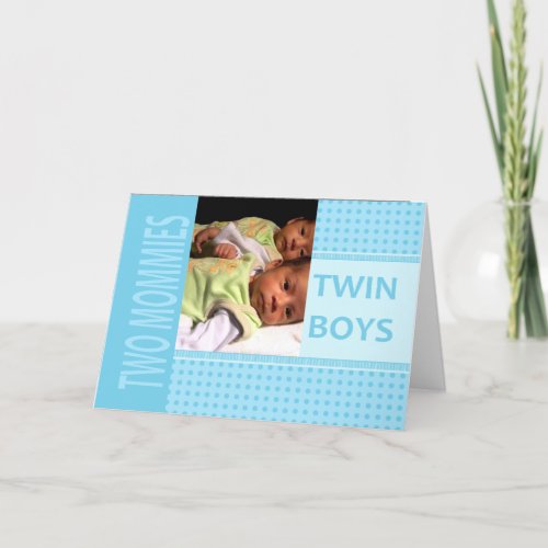 Baby Twin Boys Lesbian Moms Birth Announcement