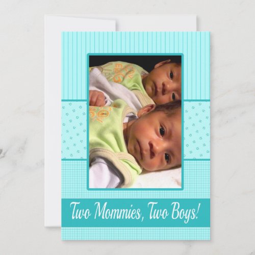 Baby Twin Boys Lesbian Moms Birth Announcement