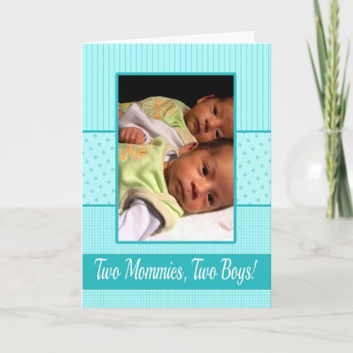 Baby Twin Boys Lesbian Moms Birth Announcement