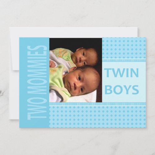 Baby Twin Boys Lesbian Moms Birth Announcement