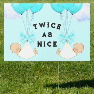 Baby Twin Boys Yard Sign