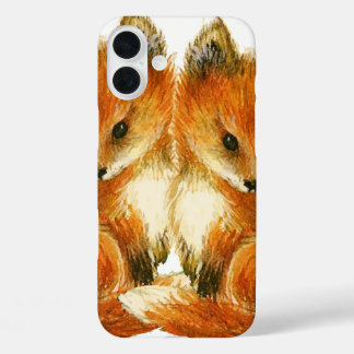 Baby Twin Foxes iPhone 16 Plus Case