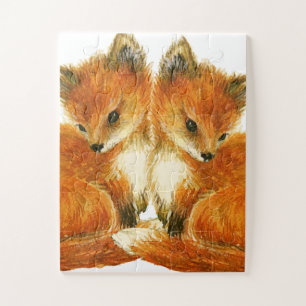 Baby Twin Foxes Jigsaw Puzzle