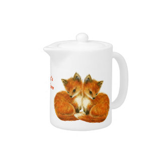 Baby Twin Foxes Teapot