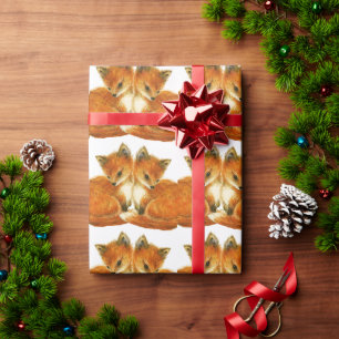 Baby Twin Foxes Wrapping Paper