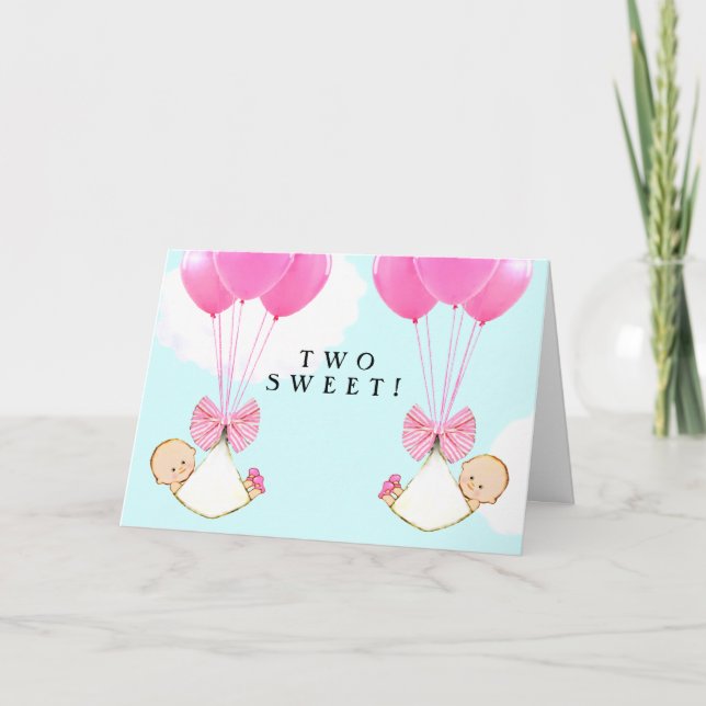 Baby Twin Girls Card (Front)