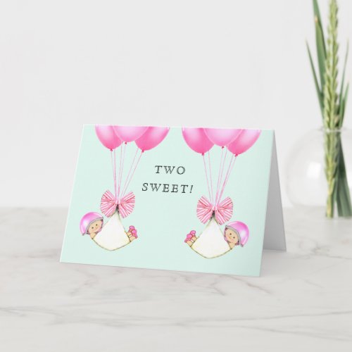 Baby Twin Girls Card