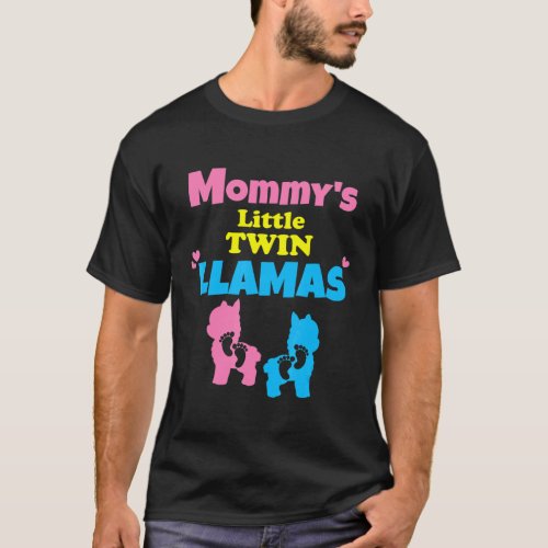 Baby Twin Llamas Pregnancy Announcement for Women T-Shirt
